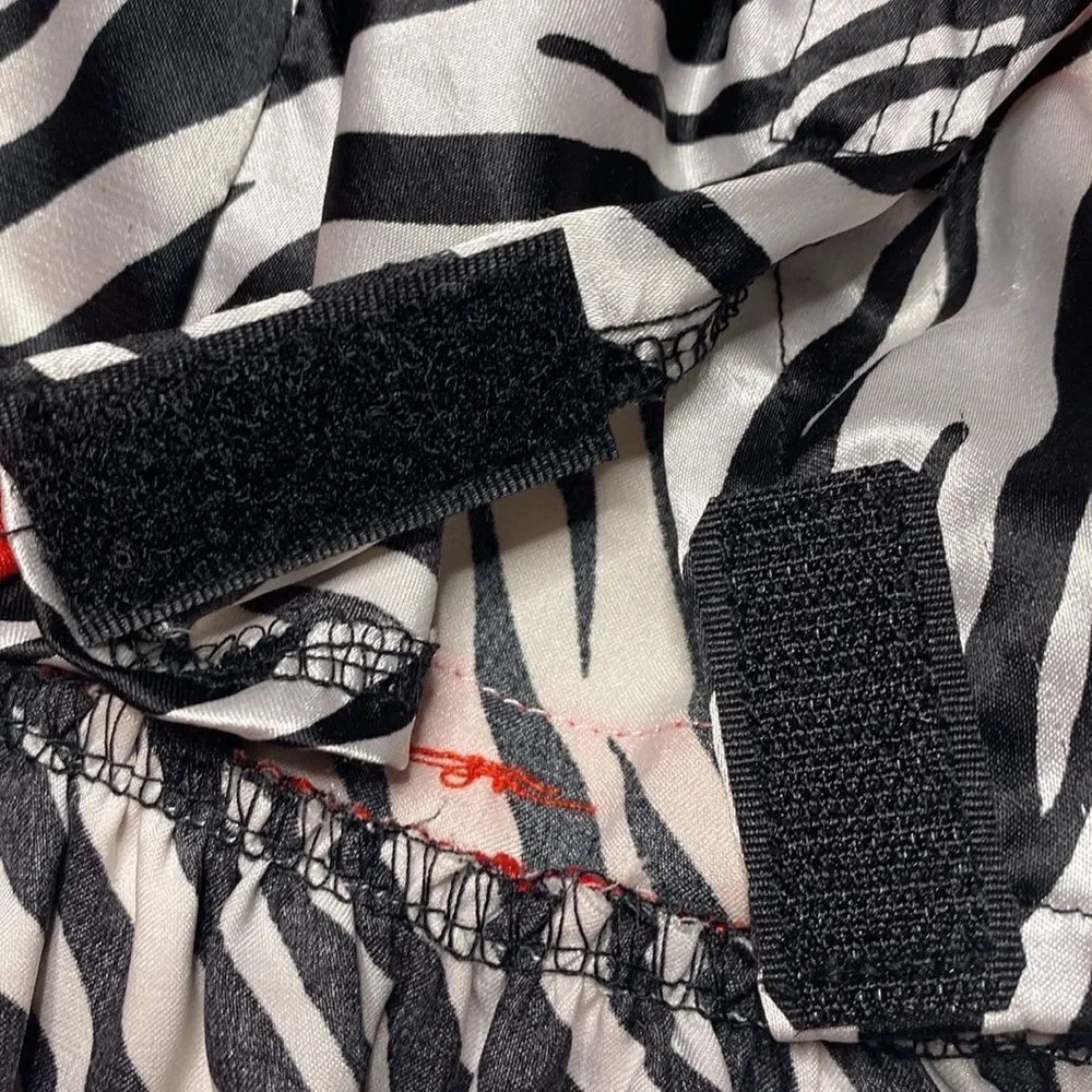 Zebra Print Satin Ruffle Dog Dress